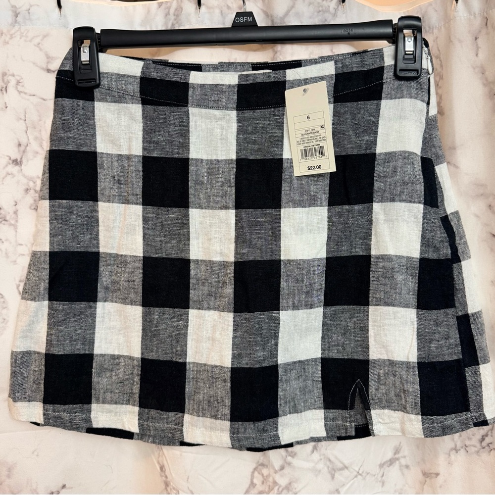 Black and White Buffalo Check Skort
